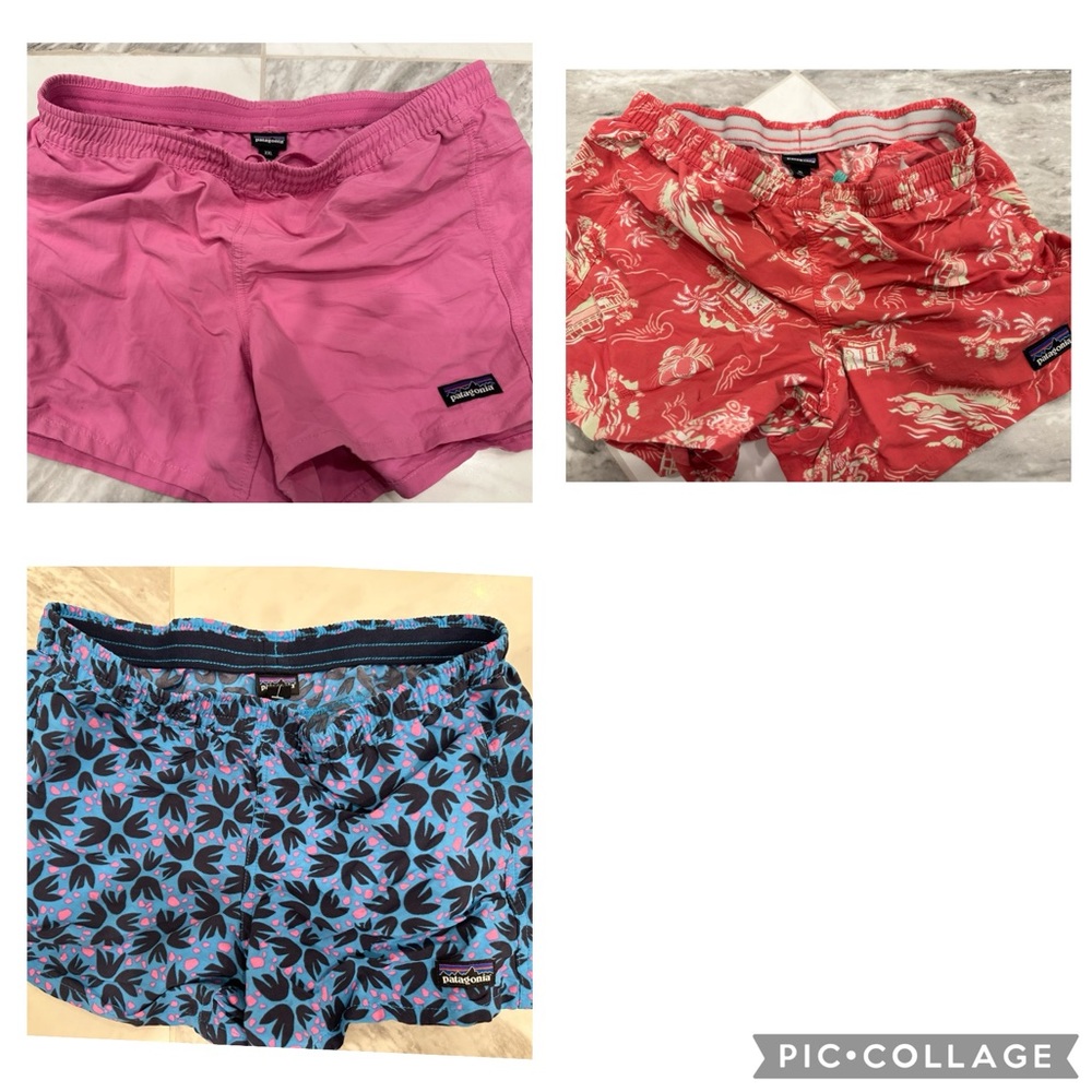 Patagonia shorts - Girls - XL (blue), XL (coral), XXL (pink). $20 for all.